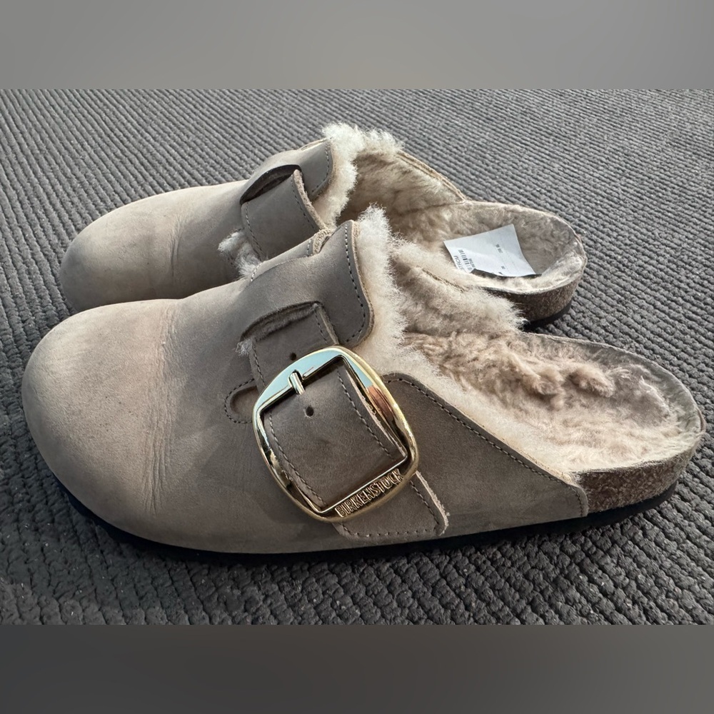 Birkenstock Women's Boston Big Buckle Shearling clogs size 38 - Picture 6 of 15